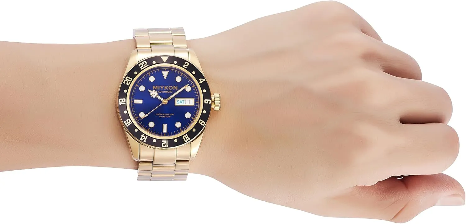 for Men | Full Stainless Steel Mens Dive Watches with Quickset Day Date | Rotating Bezel, Skeleton Caseback, Luminous humble scrape bag feminist gradient Hands and Markers, Japan Automatic, 50M Water Resistant Miykon Automatic Watches 