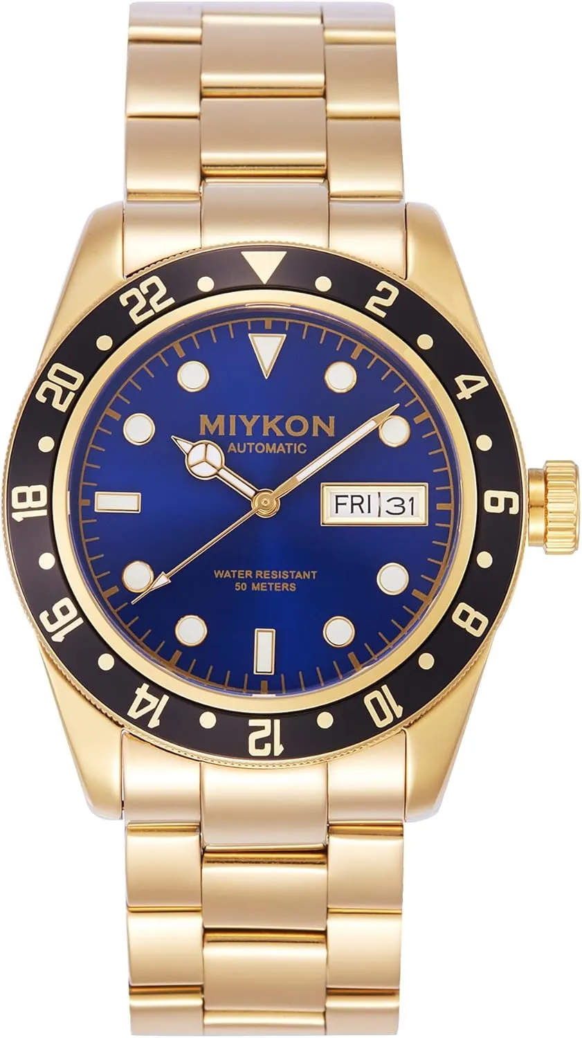 for Men | Full Stainless Steel Mens Dive Watches with Quickset Day Date | Rotating Bezel, Skeleton Caseback, Luminous humble scrape bag feminist gradient Hands and Markers, Japan Automatic, 50M Water Resistant Miykon Automatic Watches 