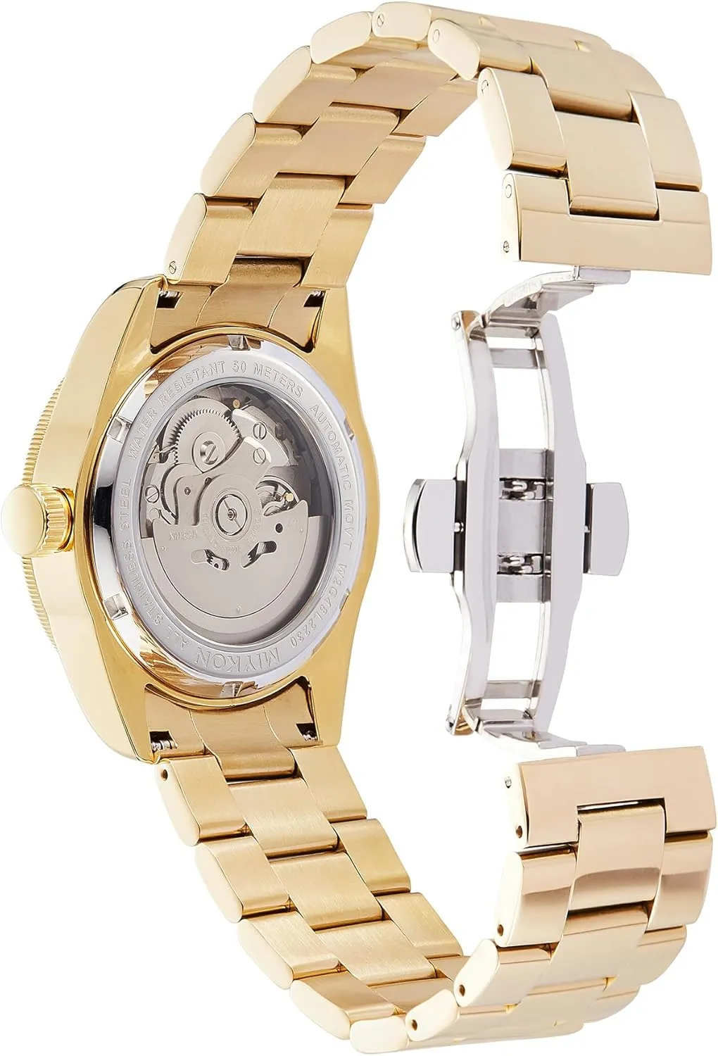 for Men | Full Stainless Steel Mens Dive Watches with Quickset Day Date | Rotating Bezel, Skeleton Caseback, Luminous humble scrape bag feminist gradient Hands and Markers, Japan Automatic, 50M Water Resistant Miykon Automatic Watches 