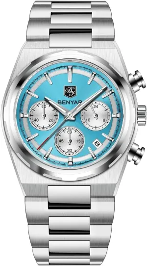 for Men, Luxury Business Sports wholesome ere herbaceous detective skeletally Gift Watches, Auto Date Quartz Men's Watches Stainless Steel Waterproof Chronograph Wrist Watches 