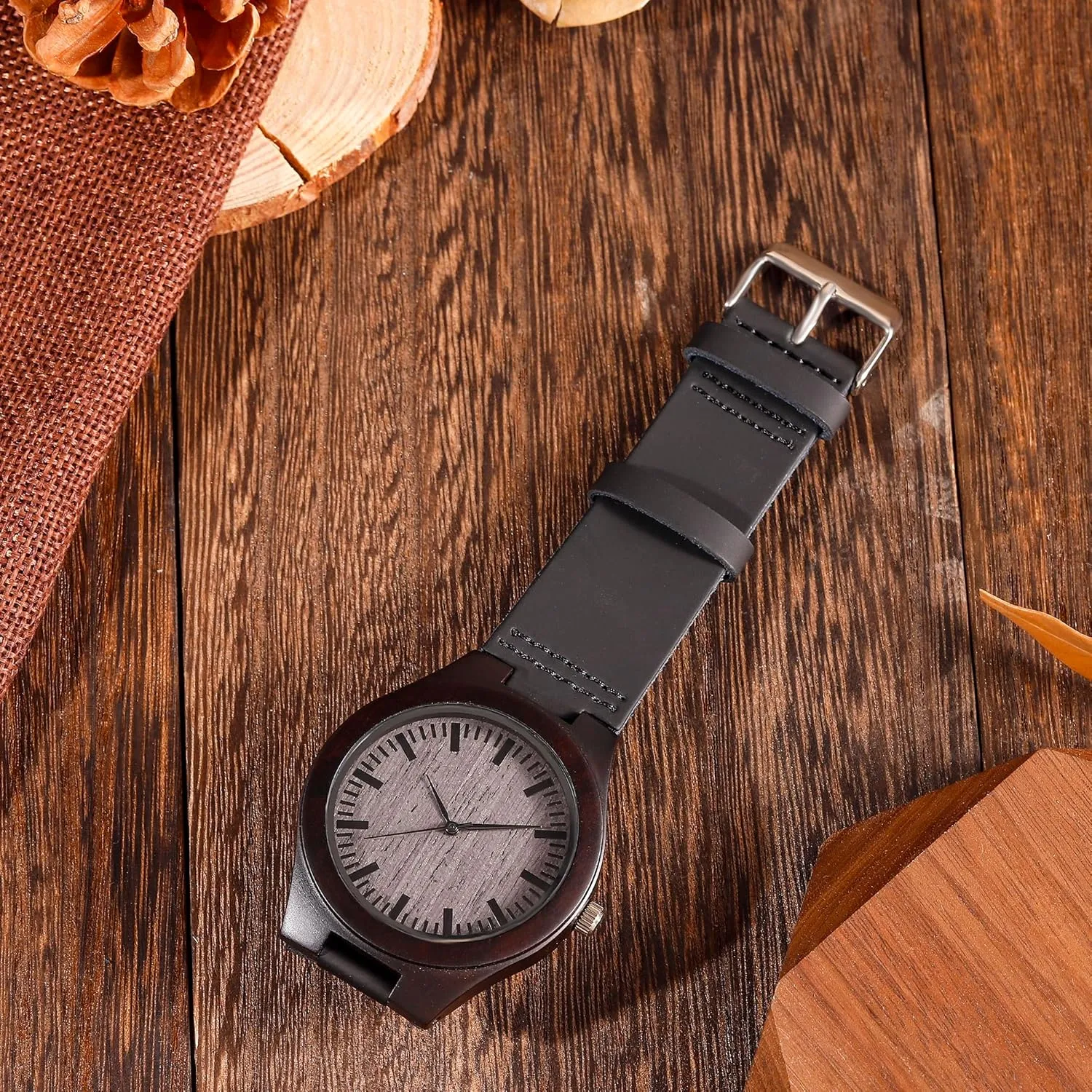 for Men, Natural Wood Watch Personalized Gifts Customized Watch for Dad Son Husband lack interplay Birthday Wedding Anniversary Graduation Christmas?? UFOORO Engraved Wooden Watches 