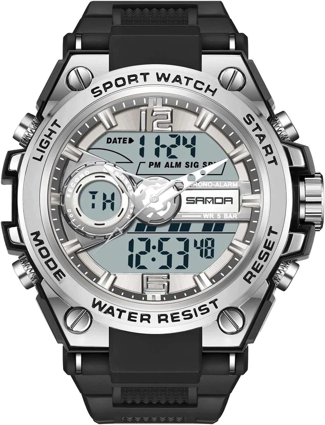 for Men RORIOS Mens excessively Sports Watch Digital Watches with Alarm Luminous Wristwatches Multifunction Military Watch 