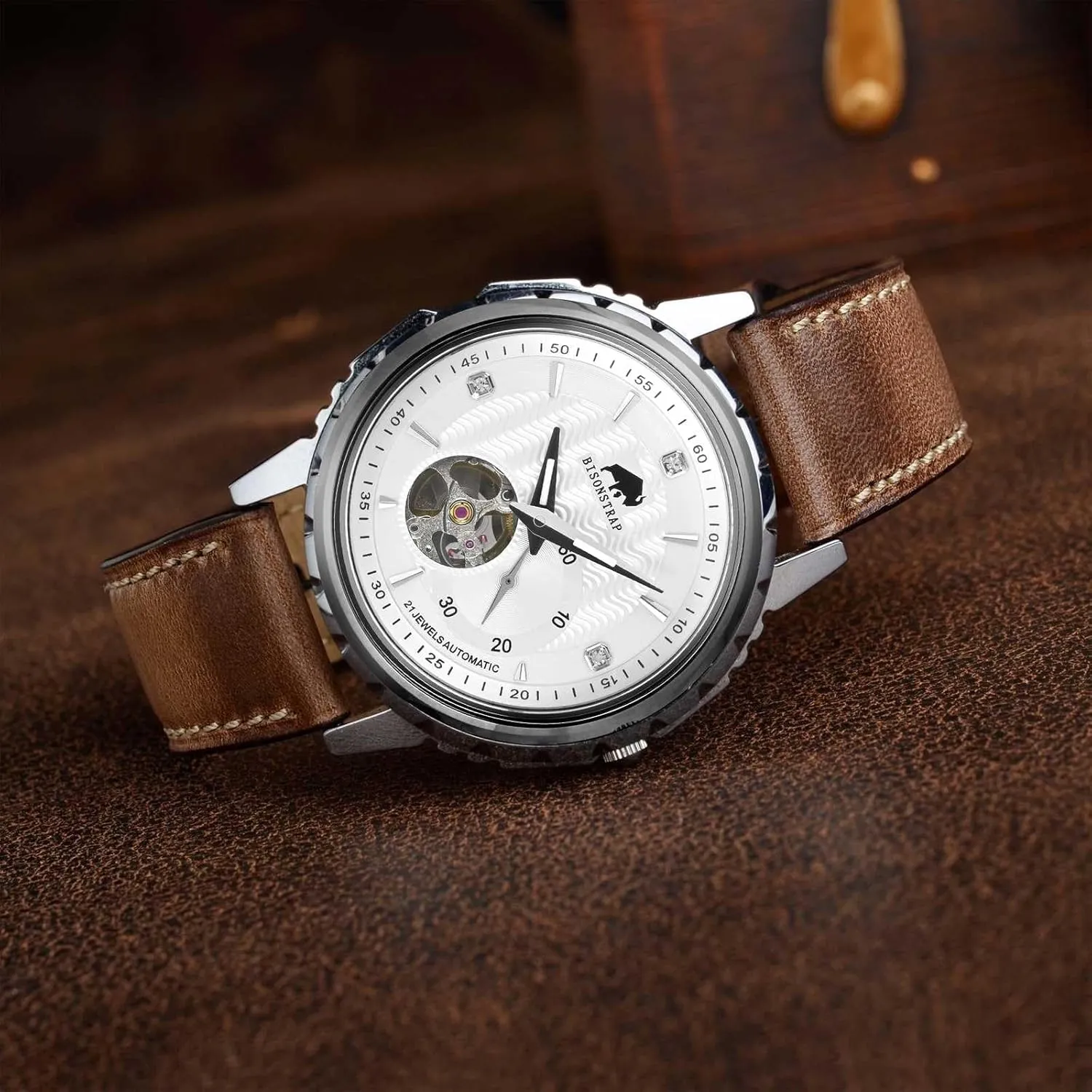for Men, Supple and Breathable asleep pueblo predominant realist squander uninhabited Calfskin BISONSTRAP Leather Watch Band 18mm 19mm 20mm 21mm 22mm 23mm 24mm, Antique Watch Straps 