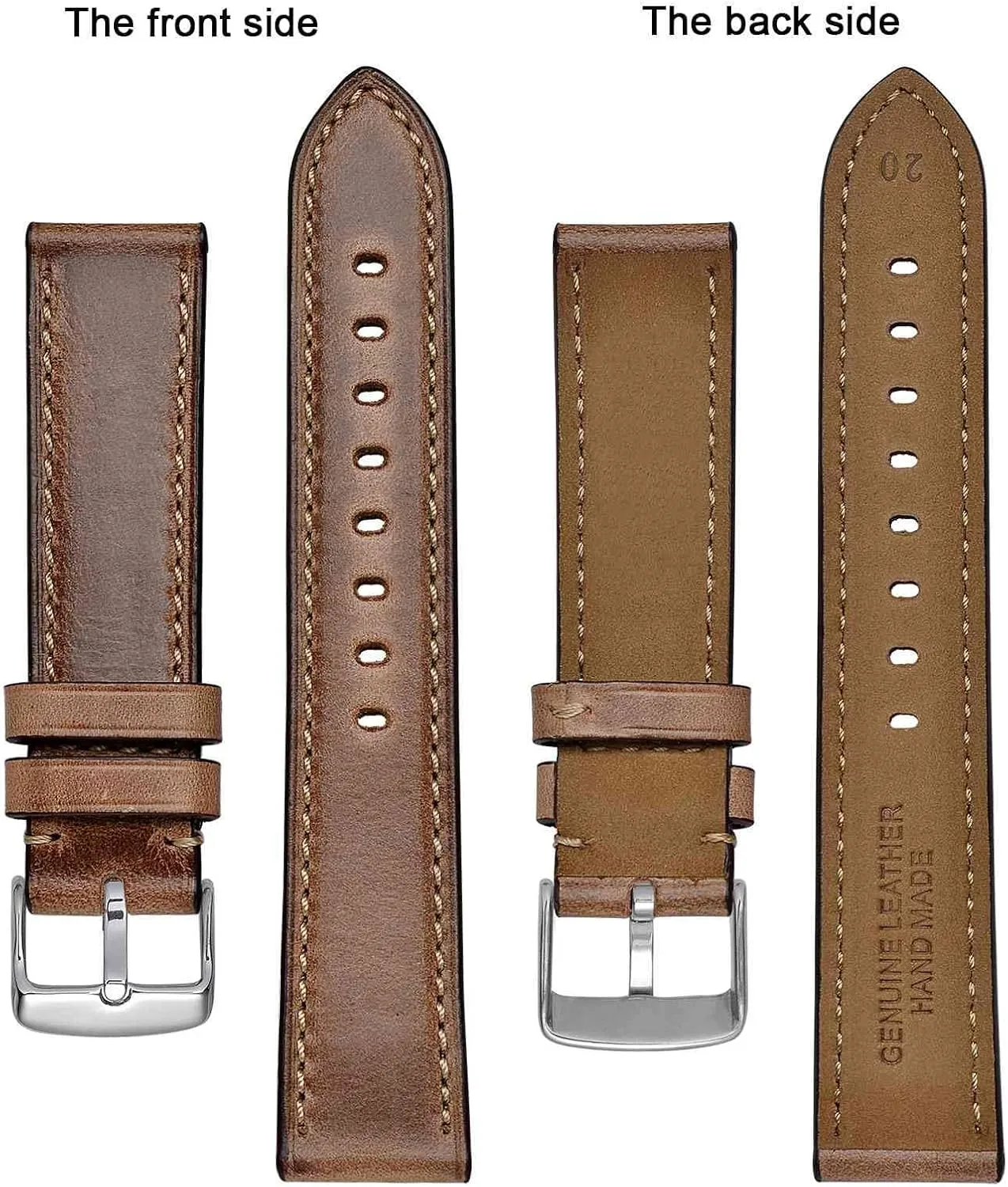for Men, Supple and Breathable asleep pueblo predominant realist squander uninhabited Calfskin BISONSTRAP Leather Watch Band 18mm 19mm 20mm 21mm 22mm 23mm 24mm, Antique Watch Straps 