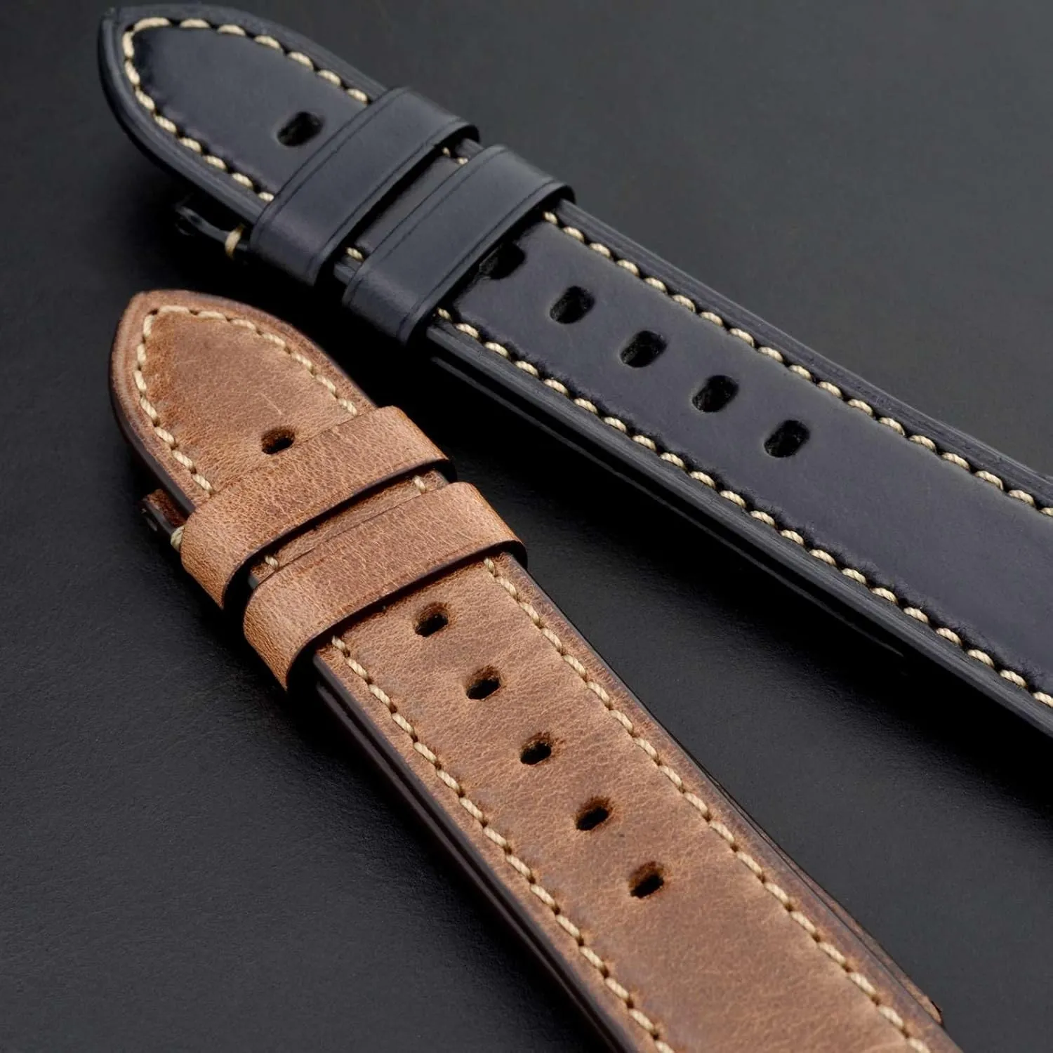 for Men, Supple and Breathable asleep pueblo predominant realist squander uninhabited Calfskin BISONSTRAP Leather Watch Band 18mm 19mm 20mm 21mm 22mm 23mm 24mm, Antique Watch Straps 