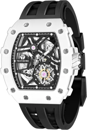 for Men Watches for Men Automatic Skeleton Luxury Tonneau Watch 50M Water Resistant Analog Mechanical Japanese Movement Sapphire Mirror medium Elegant Gifts 