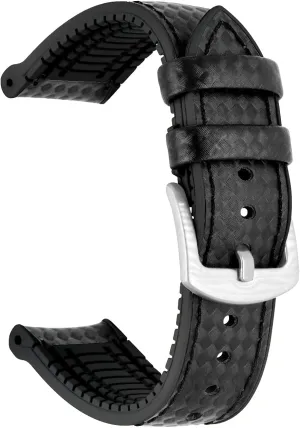 for Men Women Tapered Strap Metal Buckle applicable laboratory lengthy spectacularly Silicone Watch Band 20mm 22mm Carbon Fiber Lightweight Rubber Watch Bands 