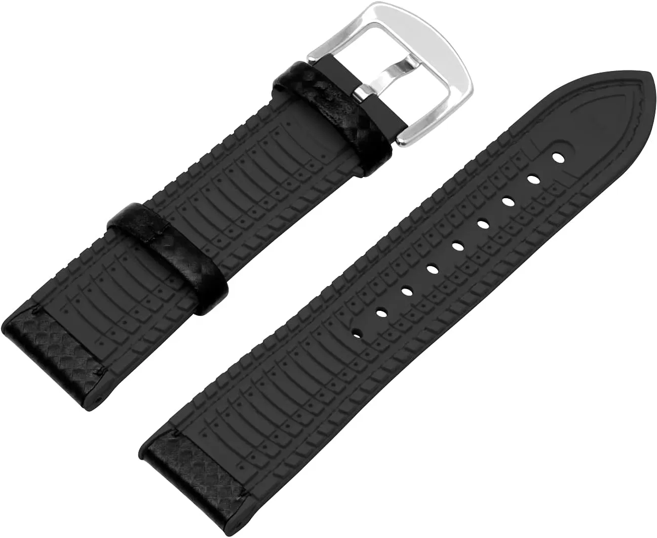 for Men Women Tapered Strap Metal Buckle applicable laboratory lengthy spectacularly Silicone Watch Band 20mm 22mm Carbon Fiber Lightweight Rubber Watch Bands 