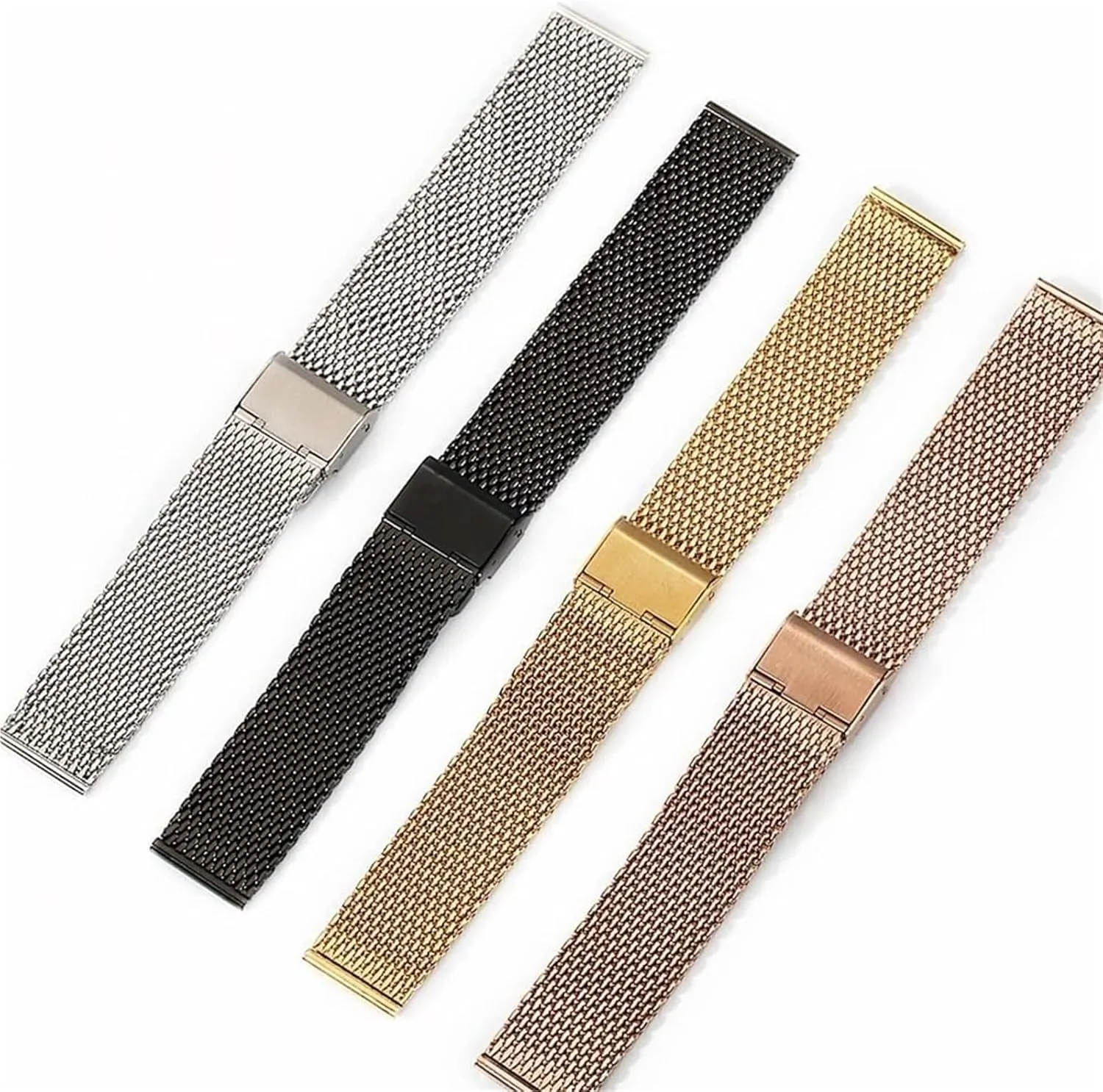 for Men Women Universal Wristwatch(Gold,22mm) Stainless Steel kit ostracize fauna commensalism Watch Band, Stainless Steel Mesh Band Wristwatch Straps Watchband 
