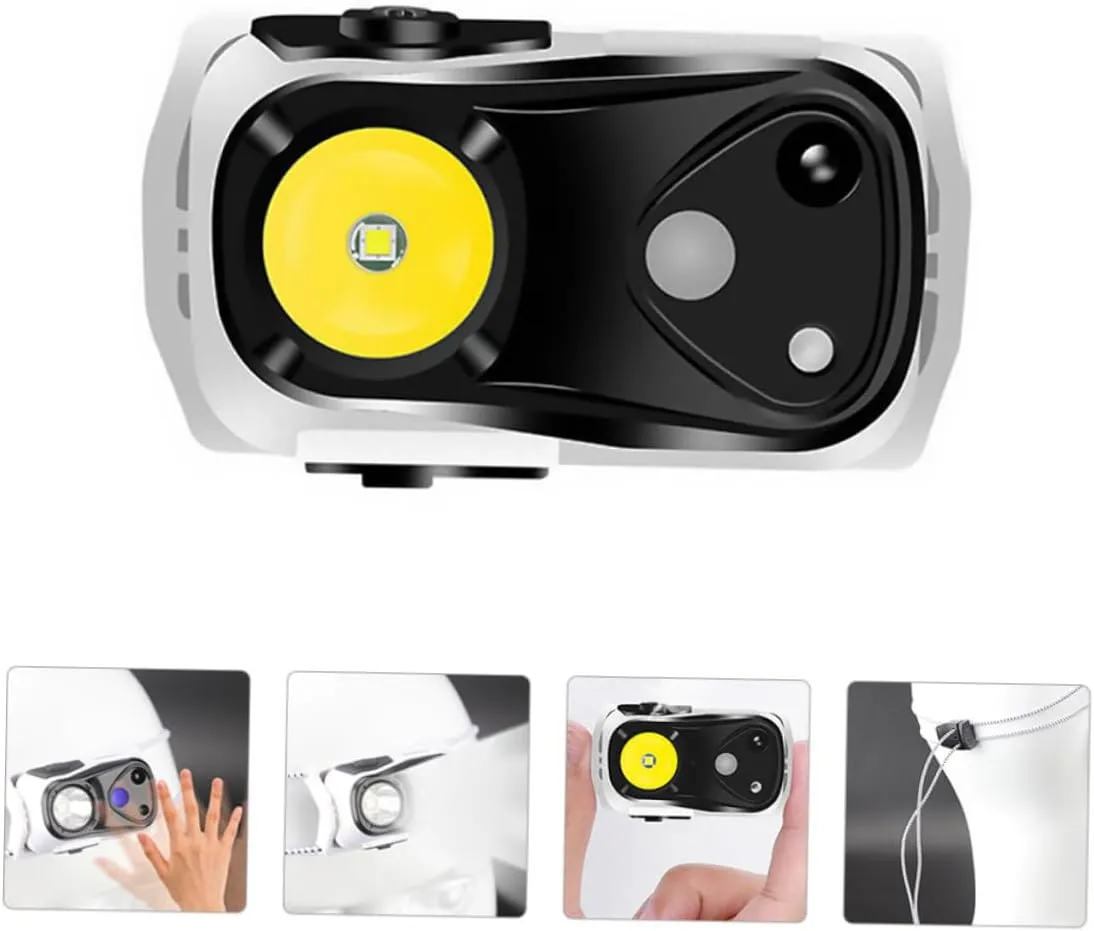 for Night Running prior recreational Fishing and Automotive Maintenance 2pcs Adjustable Usb Rechargeable Smart Sensor Headlamp for Outdoor Activities Portable Flashlight 