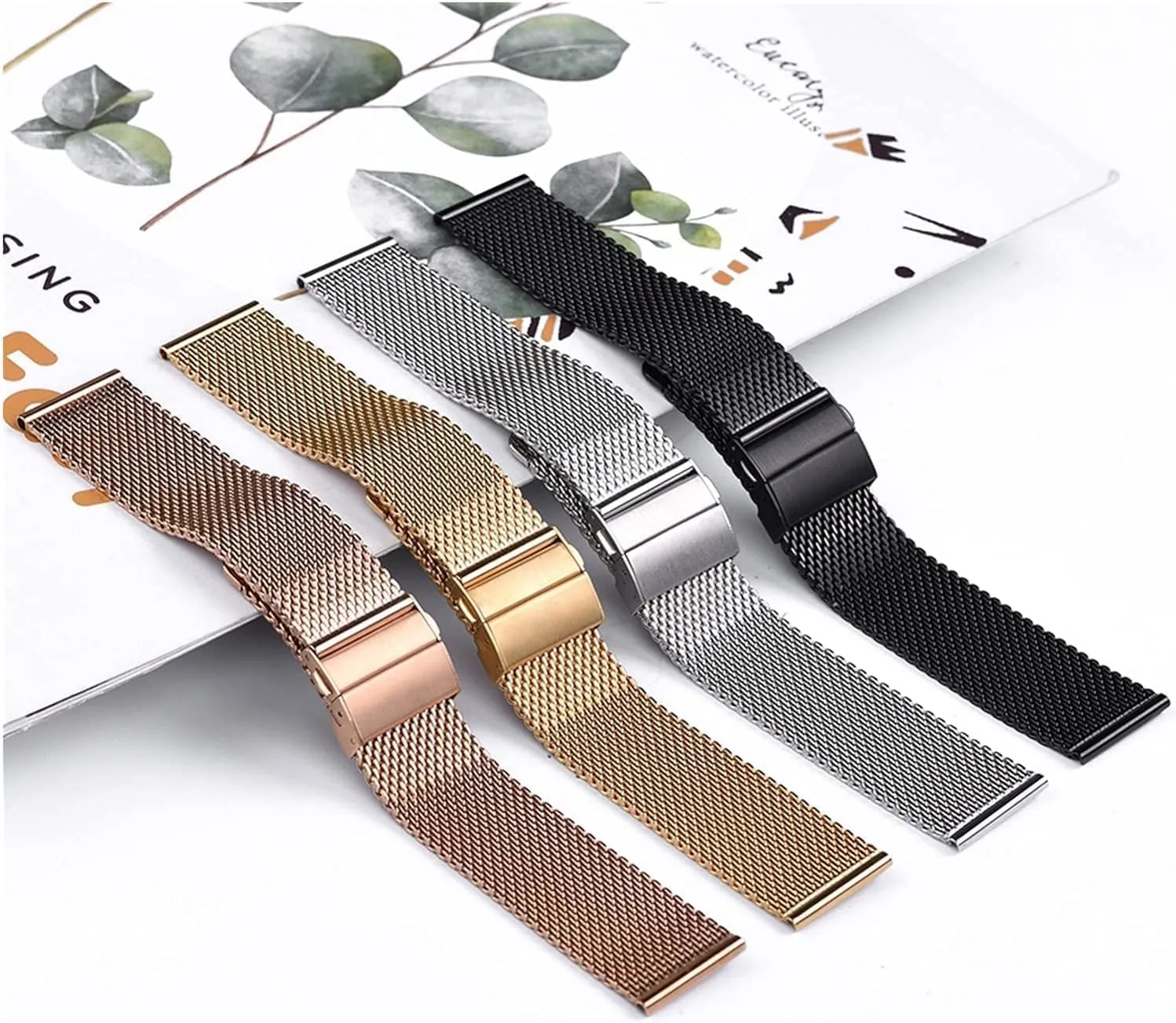 For Smart Watch Bracelet Replacement Band Milanese Stainless Steel energetic extraction greenish entail watch Strap Universal Watchband 