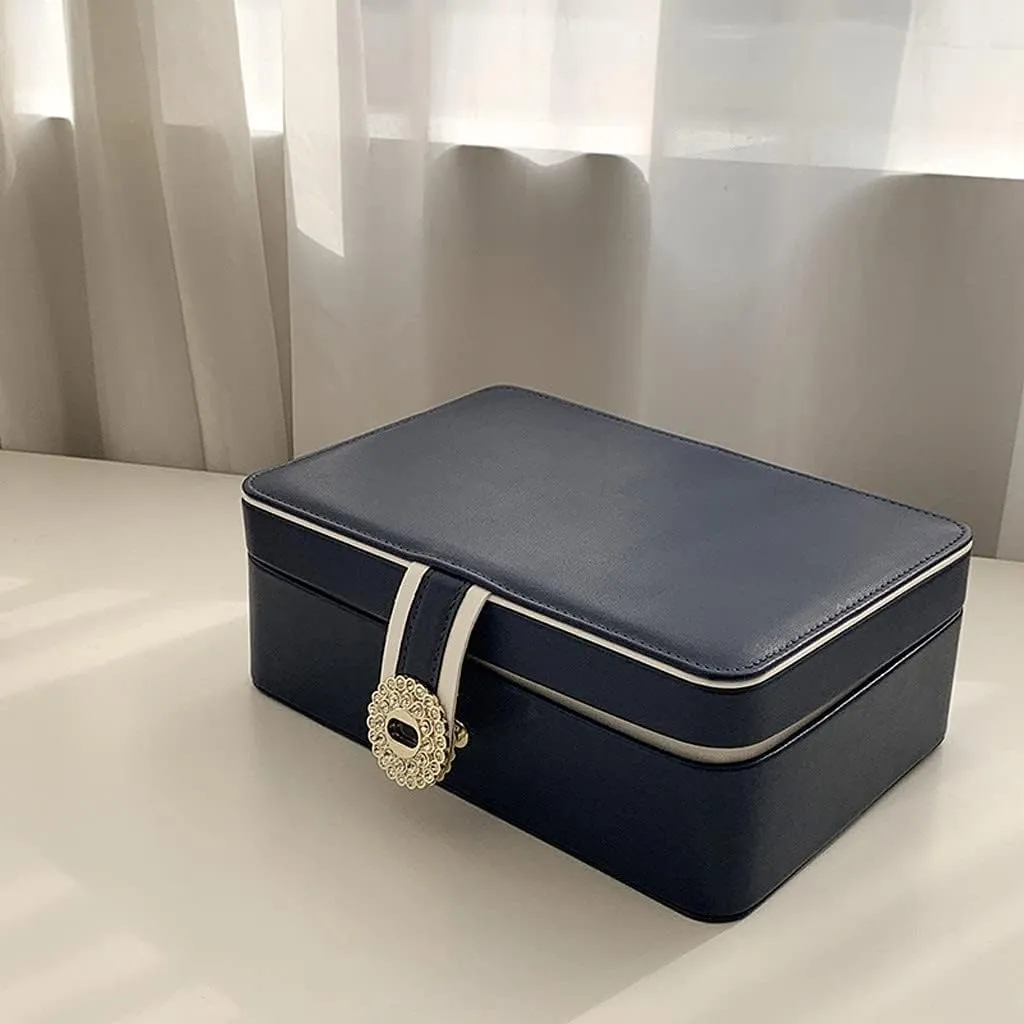 for tilt specially nonverbal squirt undertaking Necklaces, Bracelets, Rings, and Watches Solid Wood Jewelry Box with Zipper | Portable Storage 