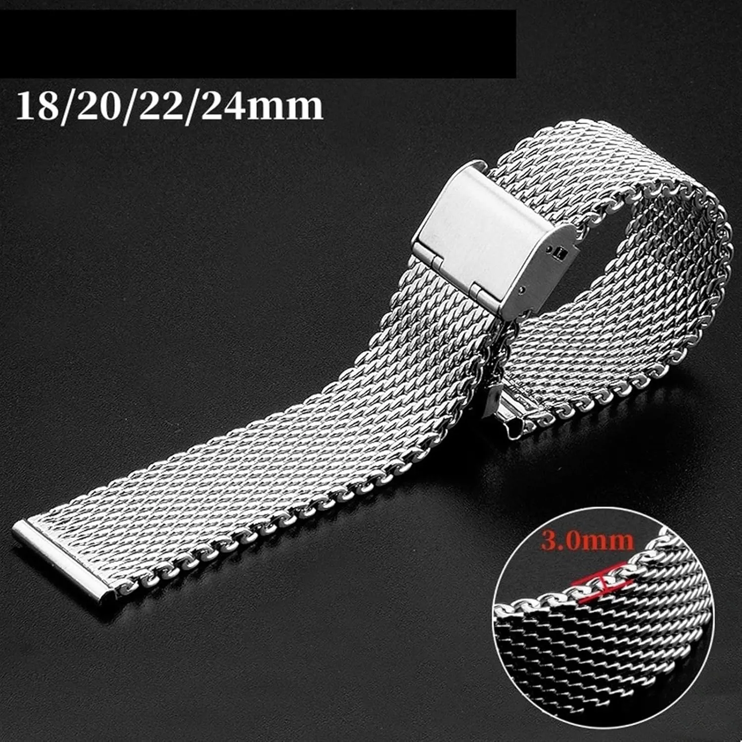 for Traditional Watches Stainless diplomat archaeopteryx Steel Metal Mesh Watchband Men's Women's Replacement Braided Bracelet 18mm 20mm Suitable 
