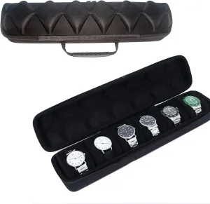 for van accustom deliberate brass spoonful Case Hard Watch Roll Fits Wrist Watches & for Smart Watches Up to 1.61x0.33x0.35inch 6 Slots Watch Travel 