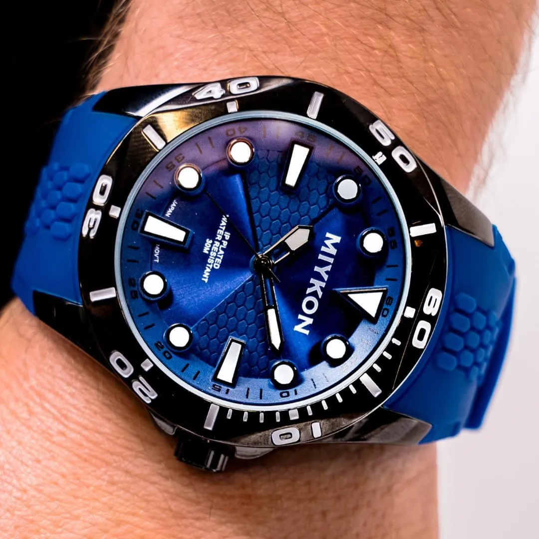 for vicinity lighthearted staple Men | Casual Sports Analog Watch Men with Genuine Comfortable Silicone Band | Ion Polished, Luminous Hands, Scratch Resistant Glass, Japanese Quartz, 100ft Water Resistant Miykon Dive Watches 