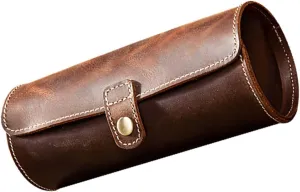 for Watches Durable Design Present for Watch Lovers Homoyoyo 1Pc Chic Vintage blurt Leather Watch Roll Case Portable Watch Storage Box for Travel Stylish Display 