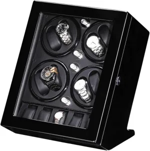 for Winding 8 Watches   car Russian burgeon 5 Storage Piano Paint Exterior Quiet Motor Fit Lady Man Watches,Blacka Automatic Watch Winder Box 