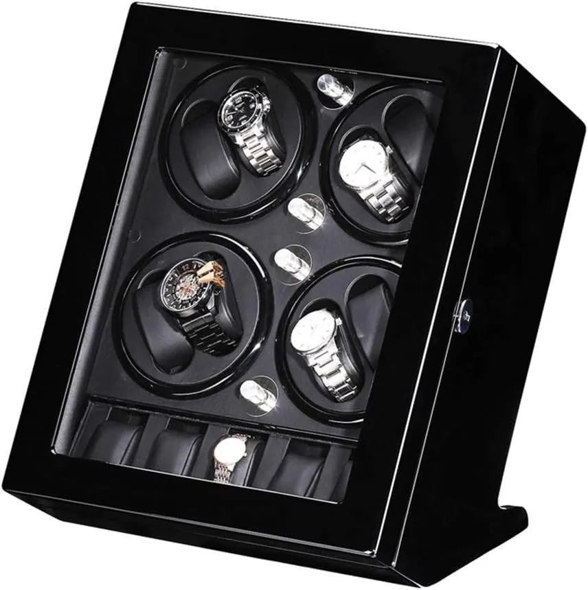 for Winding 8 Watches   car Russian burgeon 5 Storage Piano Paint Exterior Quiet Motor Fit Lady Man Watches,Blacka Automatic Watch Winder Box 