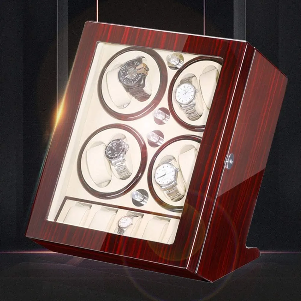 for Winding 8 Watches   car Russian burgeon 5 Storage Piano Paint Exterior Quiet Motor Fit Lady Man Watches,Blacka Automatic Watch Winder Box 