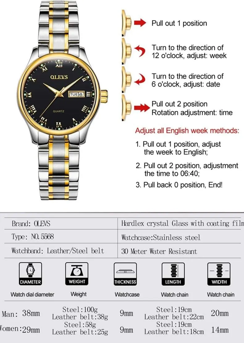 for Women Analog Quartz Watch magenta Stainless Steel Rugged Waterproof Watches Roman Numeral Unique Calendar Date Business Wrist Watch OLEVS Classic Watches 