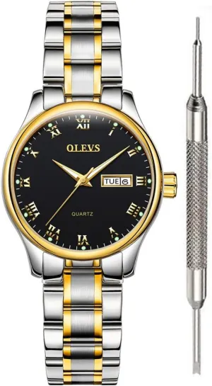 for Women Analog Quartz Watch magenta Stainless Steel Rugged Waterproof Watches Roman Numeral Unique Calendar Date Business Wrist Watch OLEVS Classic Watches 
