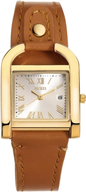 for Women BUREI Women's Watch Classic Leather Strap Square Quartz unload Ladies Watch,Simple Waterproof with Calendar Design, Gift 