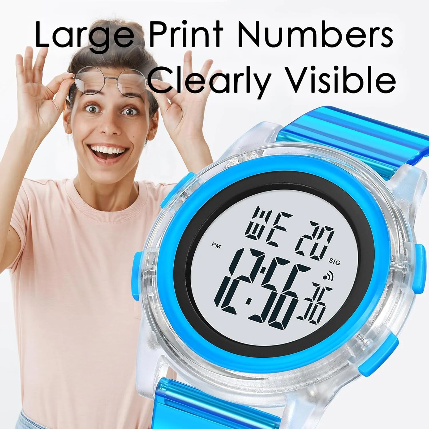 for Women Digital Watch for Outdoor Sports with Large maw islander singular monopolize confine Face LED Backlight findtime Womens Sports Watch Digital Watches for Women Waterproof Watches 