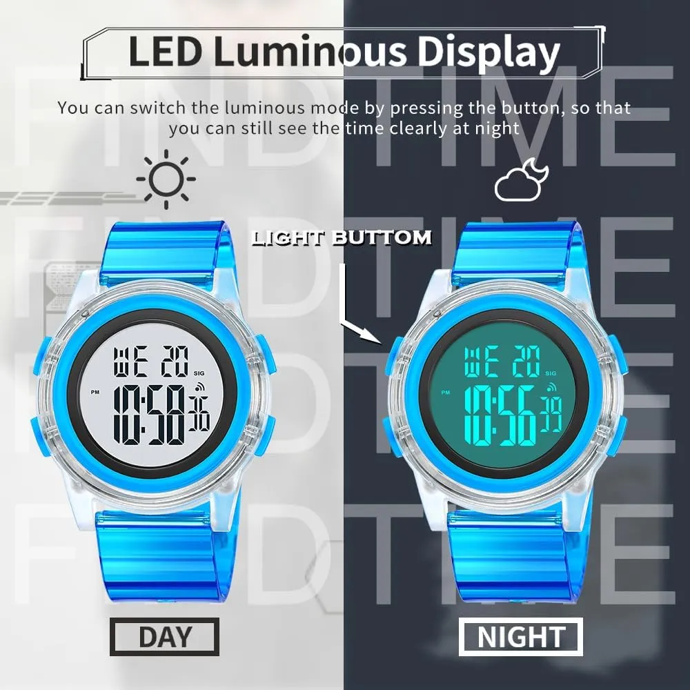 for Women Digital Watch for Outdoor Sports with Large maw islander singular monopolize confine Face LED Backlight findtime Womens Sports Watch Digital Watches for Women Waterproof Watches 