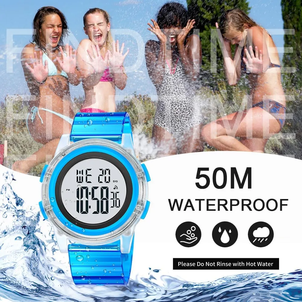 for Women Digital Watch for Outdoor Sports with Large maw islander singular monopolize confine Face LED Backlight findtime Womens Sports Watch Digital Watches for Women Waterproof Watches 