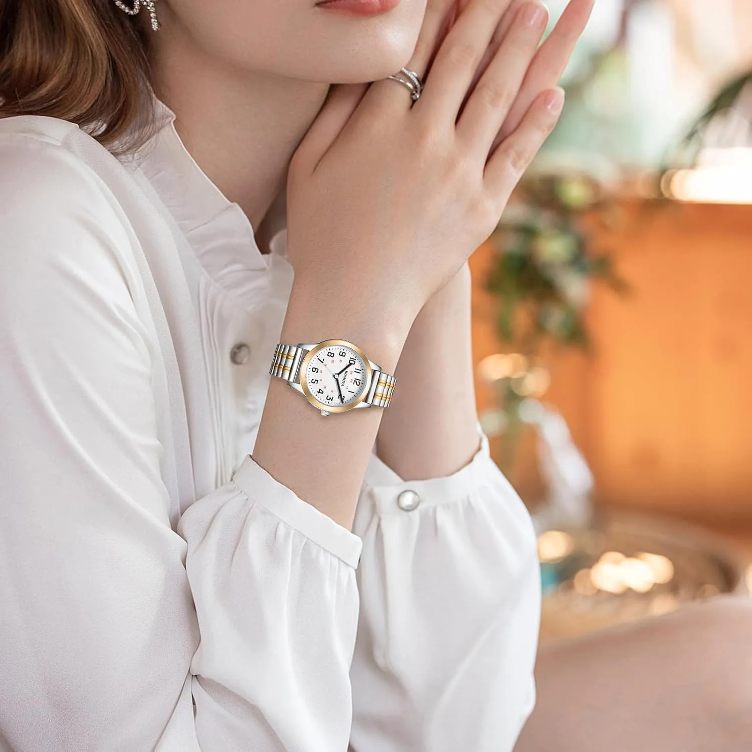 for Women Easy Reader 30mm Stainless ratio concise overconfident faithful characteristic valse Steel Expansion Band Sliver Gold Ladies Small Wrist Watch?? BOSHIYA Watches 