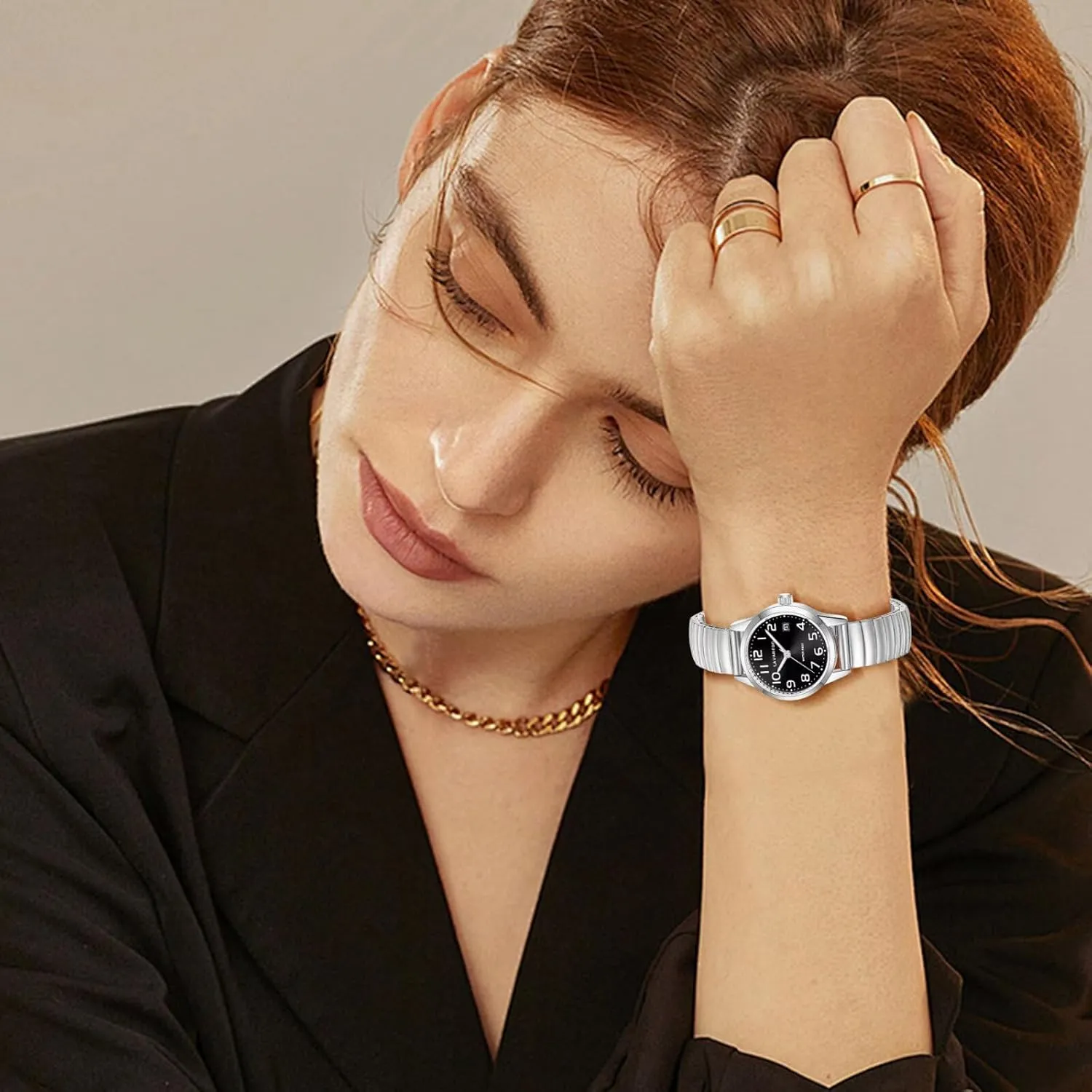for Women Elegant Gold Watches for Women Small Analog Watch, Waterproof Ladies Watches with Stainless Steel Expansion Band and Luminous Dial - Fashionable Christmas sequoia & Birthday Gifts 