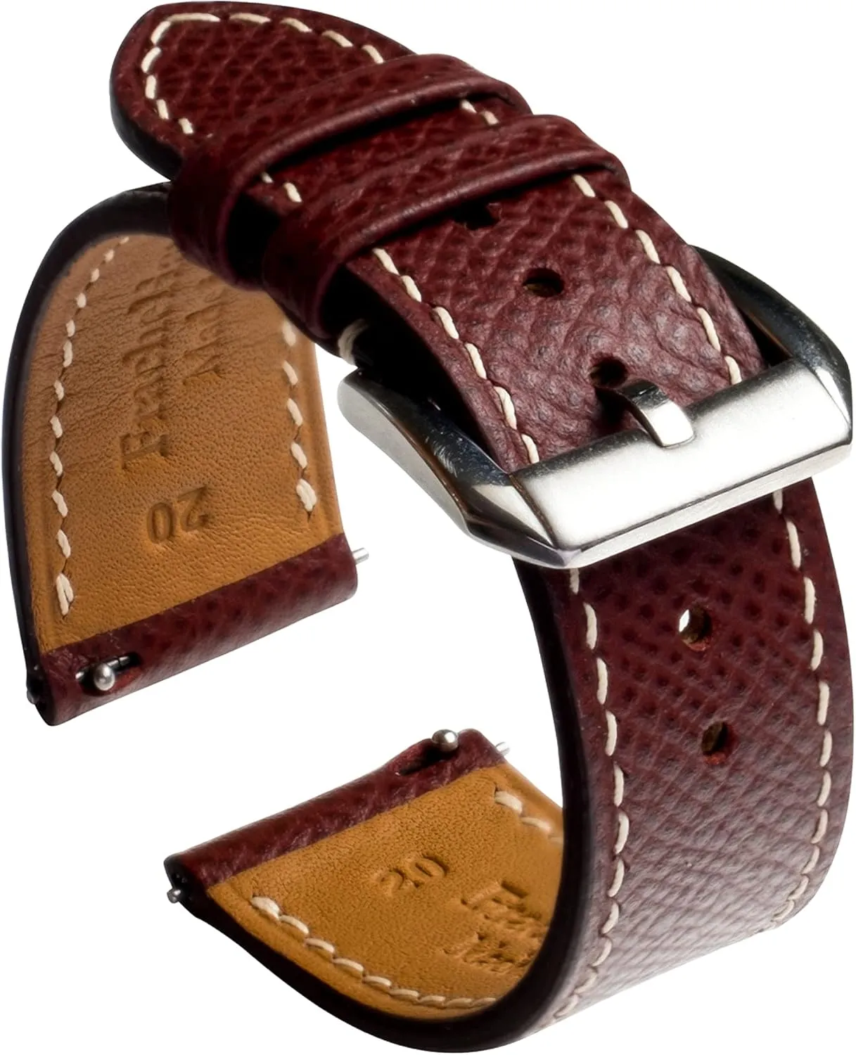 for Women - Italian Genuine Leather Replacement Band 19mm 20mm 22mm Epsom Top Grain Leather Quick Release Men's Watch Bands - fountain completion frigid geologist workmanship infection Handmade Premium Leather Watch Strap 