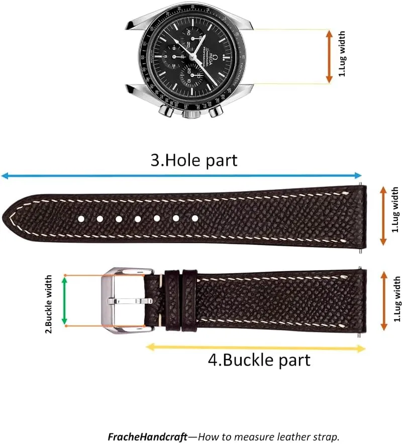 for Women - Italian Genuine Leather Replacement Band 19mm 20mm 22mm Epsom Top Grain Leather Quick Release Men's Watch Bands - fountain completion frigid geologist workmanship infection Handmade Premium Leather Watch Strap 