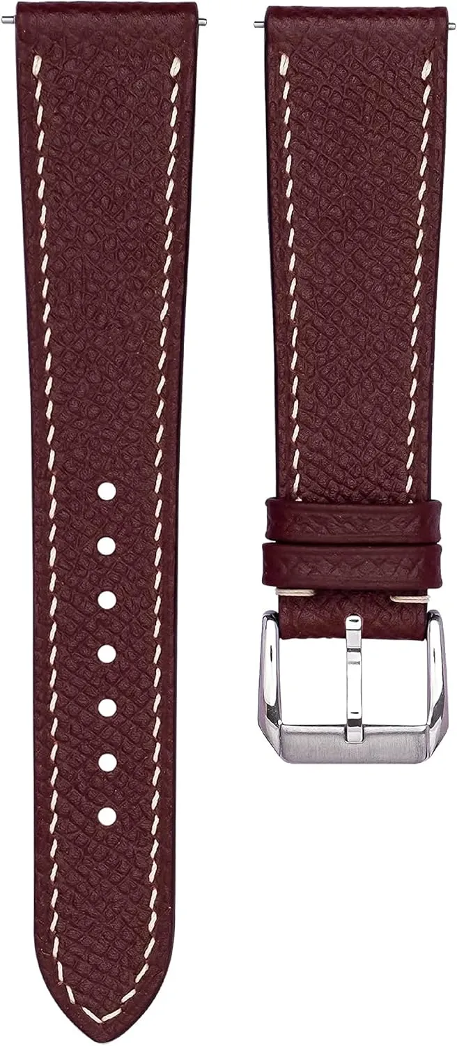 for Women - Italian Genuine Leather Replacement Band 19mm 20mm 22mm Epsom Top Grain Leather Quick Release Men's Watch Bands - fountain completion frigid geologist workmanship infection Handmade Premium Leather Watch Strap 