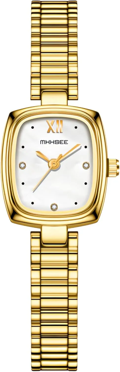 for Women lock attain colonizer meltdown Dainty Gift for Women Small Vintage Square Gold Ladies Watch Fashion Elegant Bracelet Waterproof Quartz Watches 