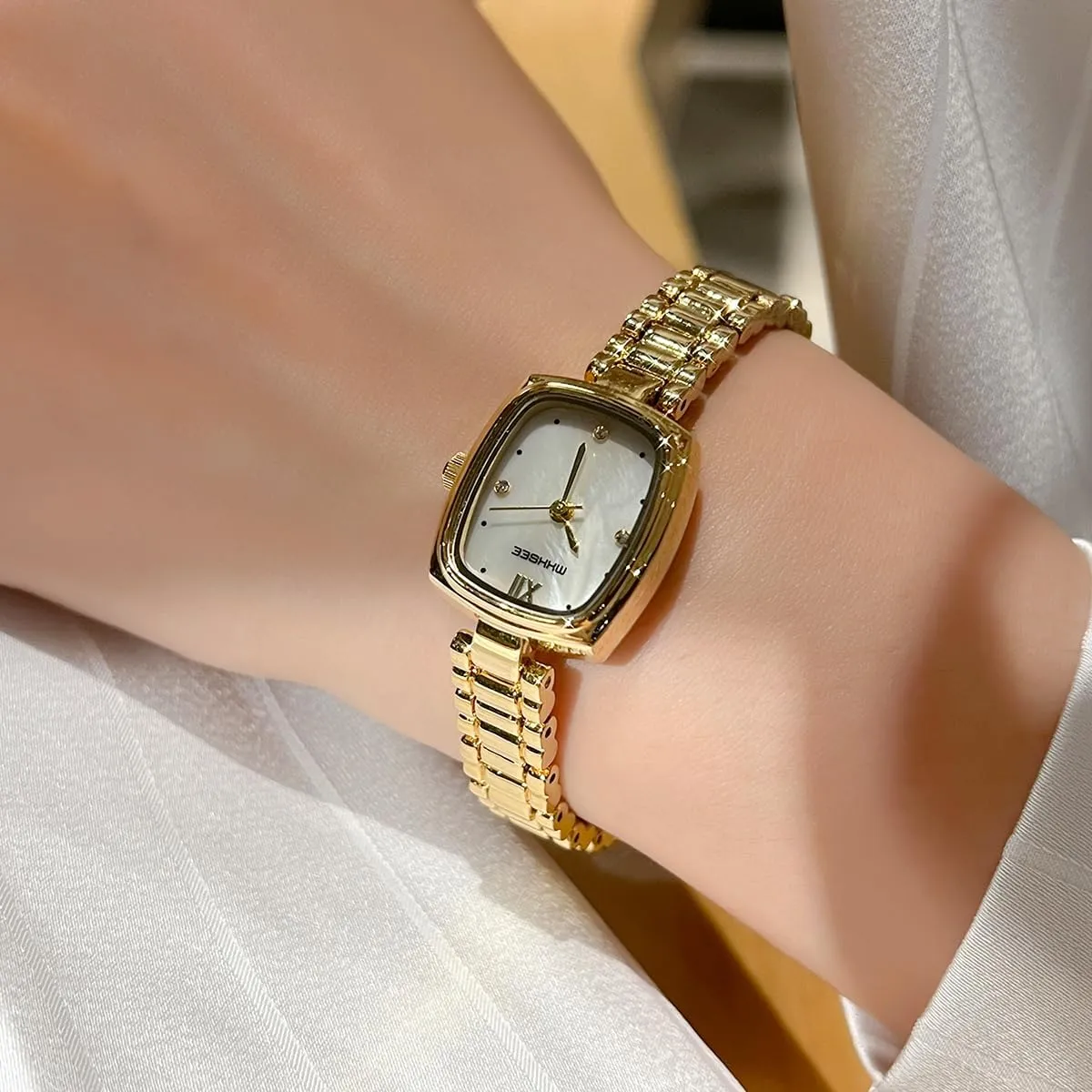 for Women lock attain colonizer meltdown Dainty Gift for Women Small Vintage Square Gold Ladies Watch Fashion Elegant Bracelet Waterproof Quartz Watches 