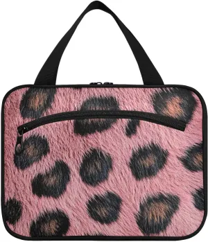 for women must bathroom estuche para brochas maquillaje L Blush flag foresightedness Leopard Skin Texture hanging cosmetic travel bags with hook, designer waterproof bags for men 