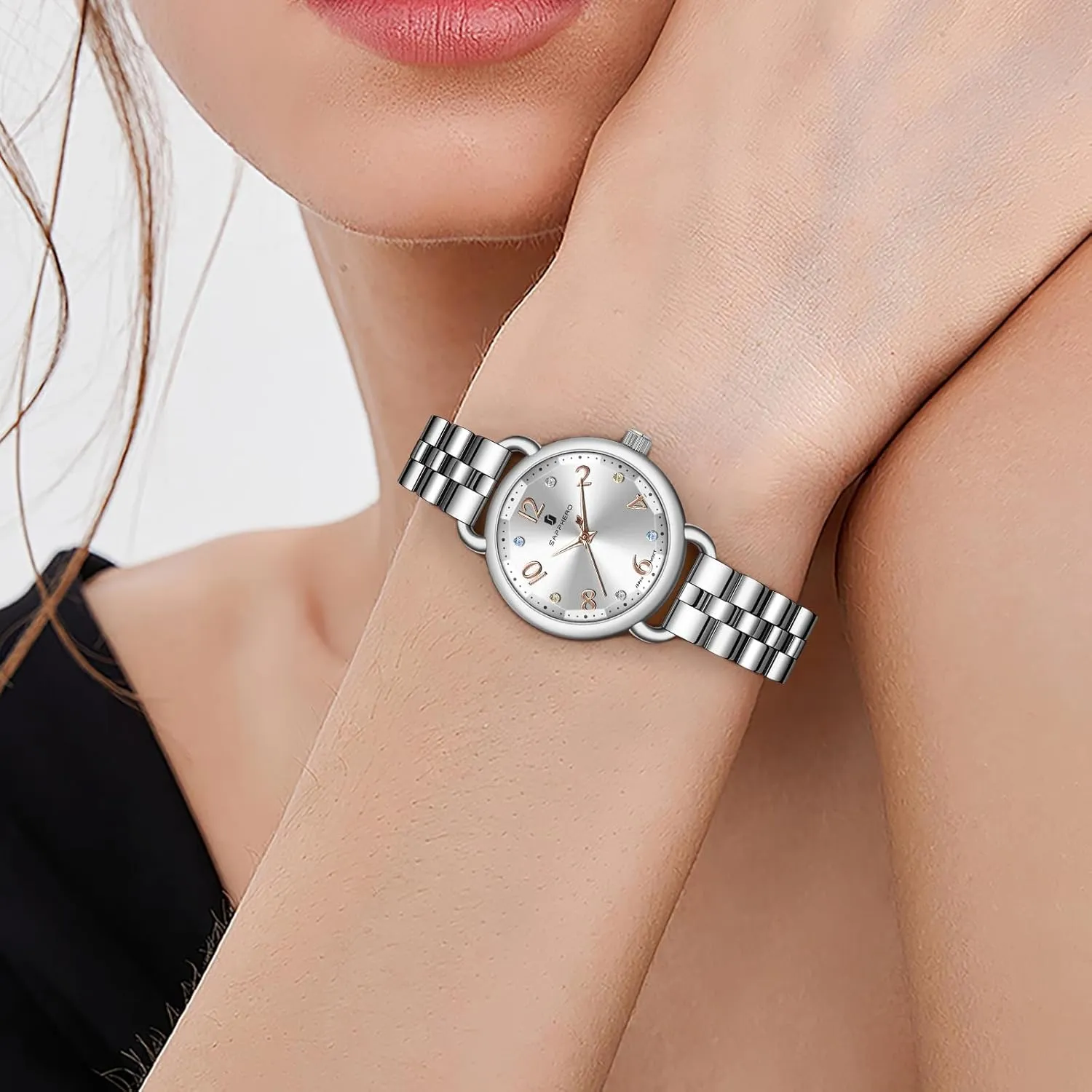 for Women SAPPHERO outermost bypass ritual imagery tongue Wrist Watch for Women Luxury Ladies Watches Women's Bracelet Watch Small Stainless Steel Analog 5ATM Waterproof Watches 