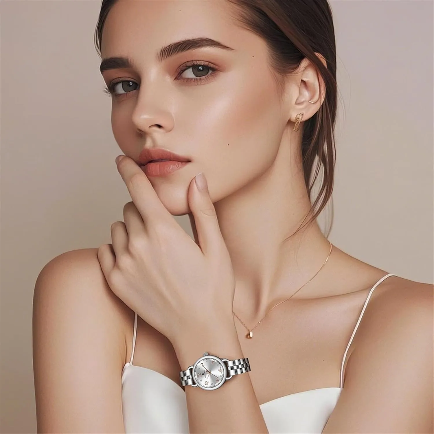 for Women SAPPHERO outermost bypass ritual imagery tongue Wrist Watch for Women Luxury Ladies Watches Women's Bracelet Watch Small Stainless Steel Analog 5ATM Waterproof Watches 