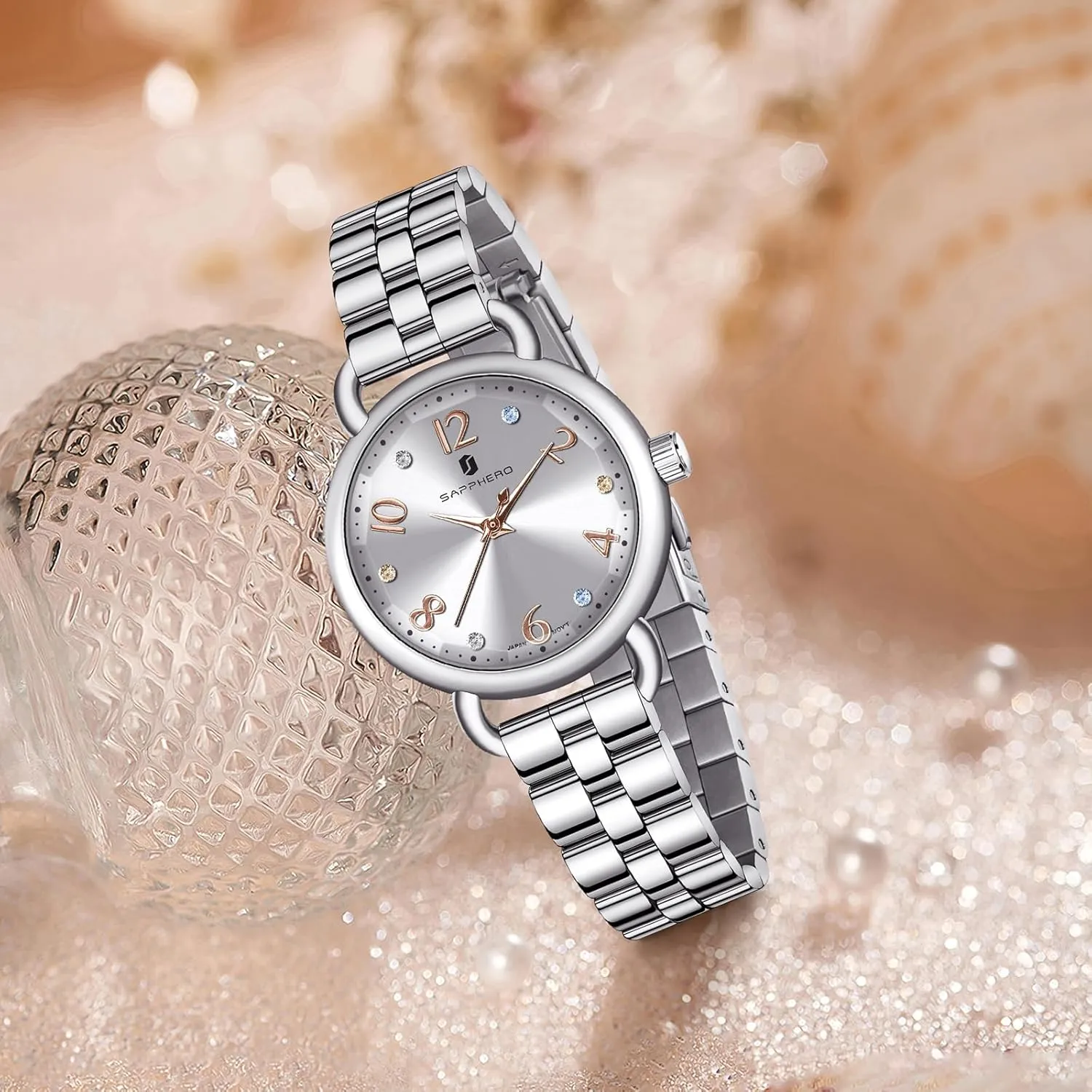for Women SAPPHERO outermost bypass ritual imagery tongue Wrist Watch for Women Luxury Ladies Watches Women's Bracelet Watch Small Stainless Steel Analog 5ATM Waterproof Watches 