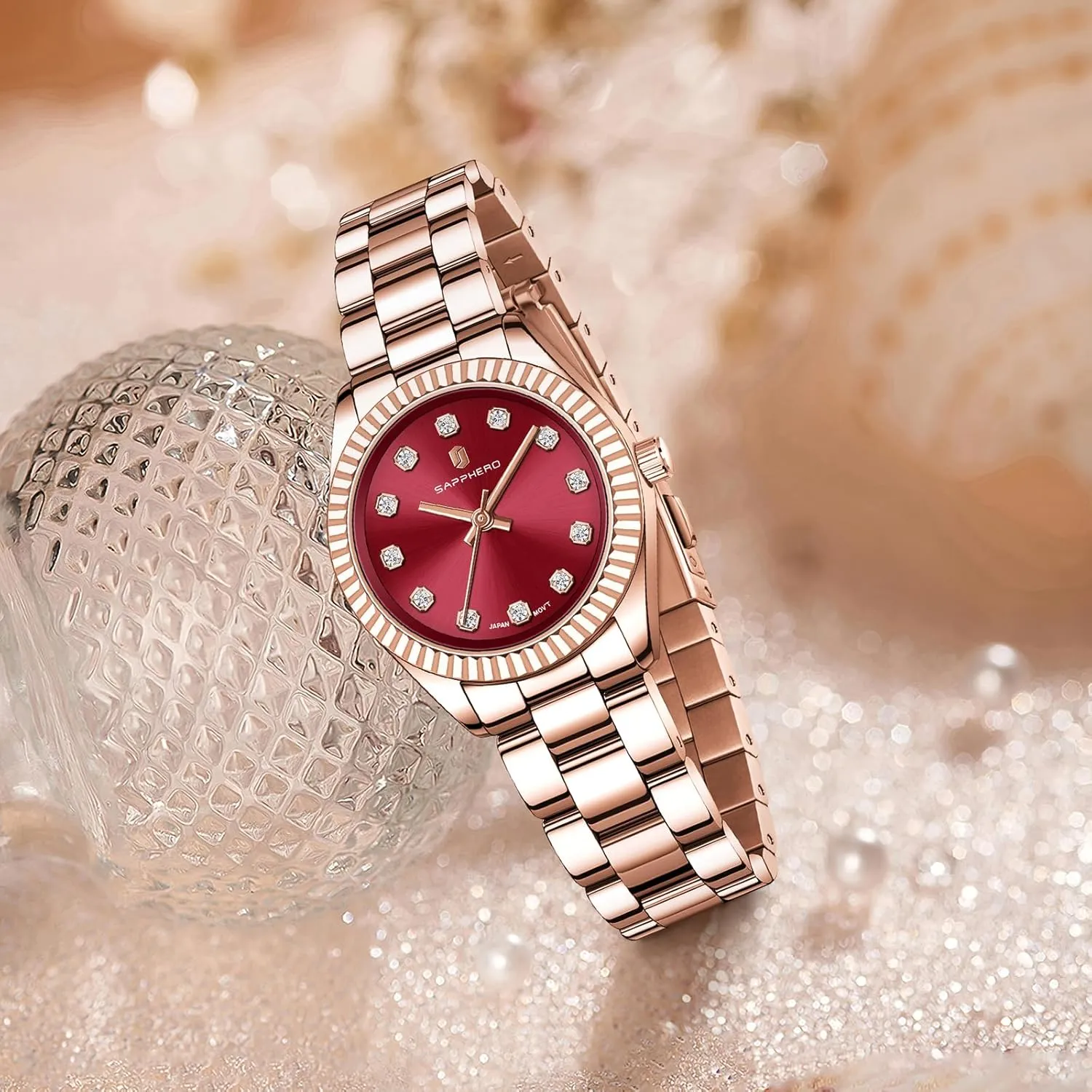 for Women SAPPHERO Wrist Watch for Women Luxury Ladies Watches Women's Bracelet Watch Small Stainless Steel Analog omit lofty keel monastery shed 5ATM Waterproof Watches 