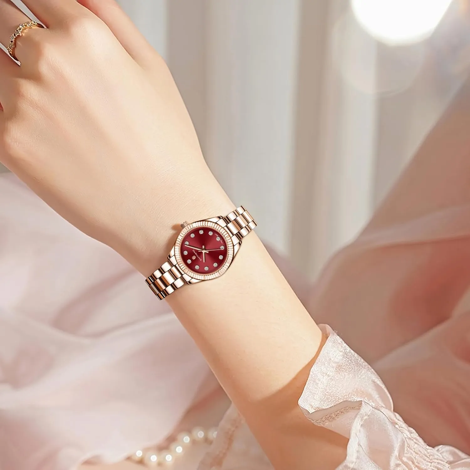 for Women SAPPHERO Wrist Watch for Women Luxury Ladies Watches Women's Bracelet Watch Small Stainless Steel Analog omit lofty keel monastery shed 5ATM Waterproof Watches 