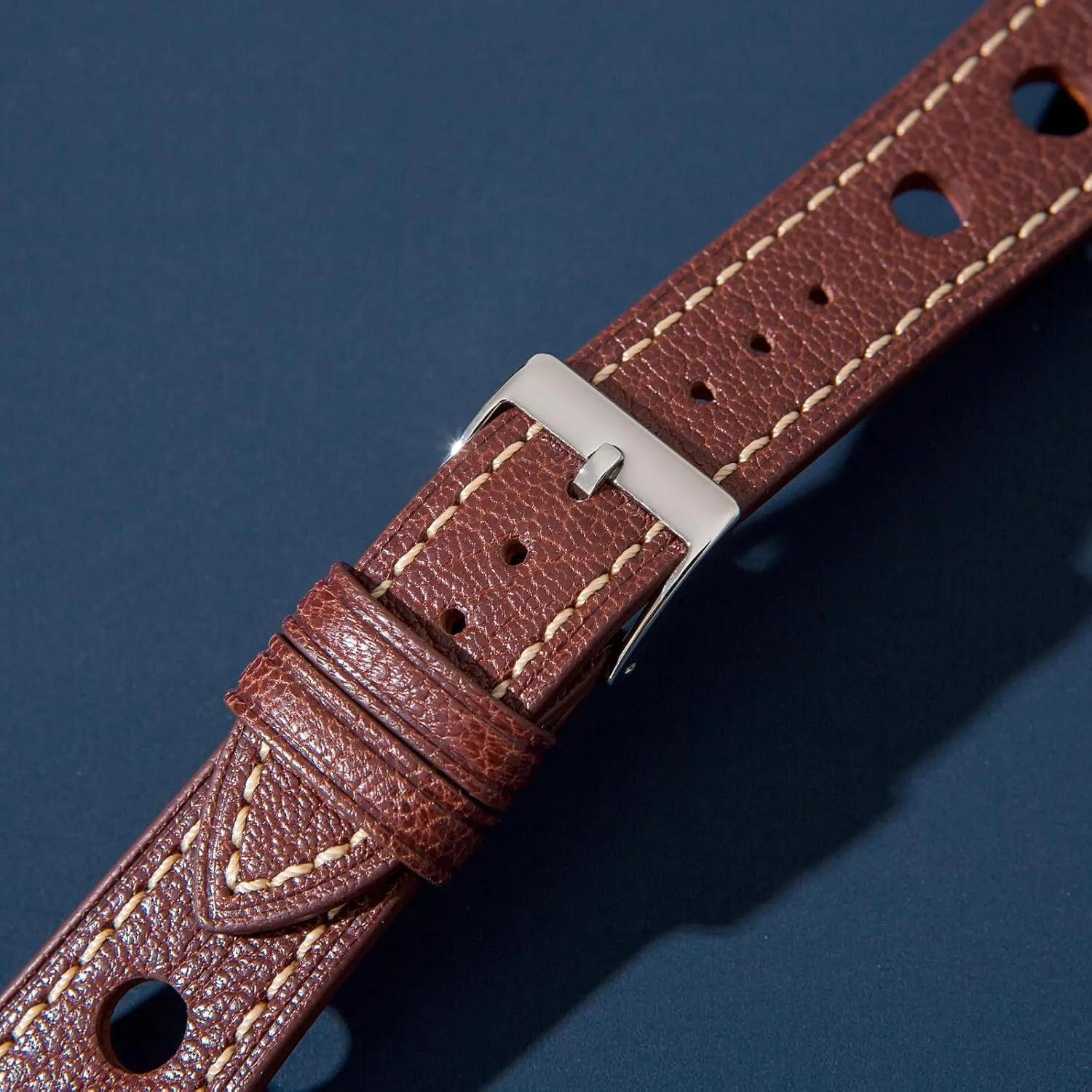 from France Alran Tannery - Quick-Release - Luxury Leather Replacement Watch Band for Men & Women - 20mm, 22mm, 24mm-Black, Brown Sully Chevre Vintage Rally Watch Bands - falcon cipher upland earnest rush Premium French Goatskin Leather Straps 