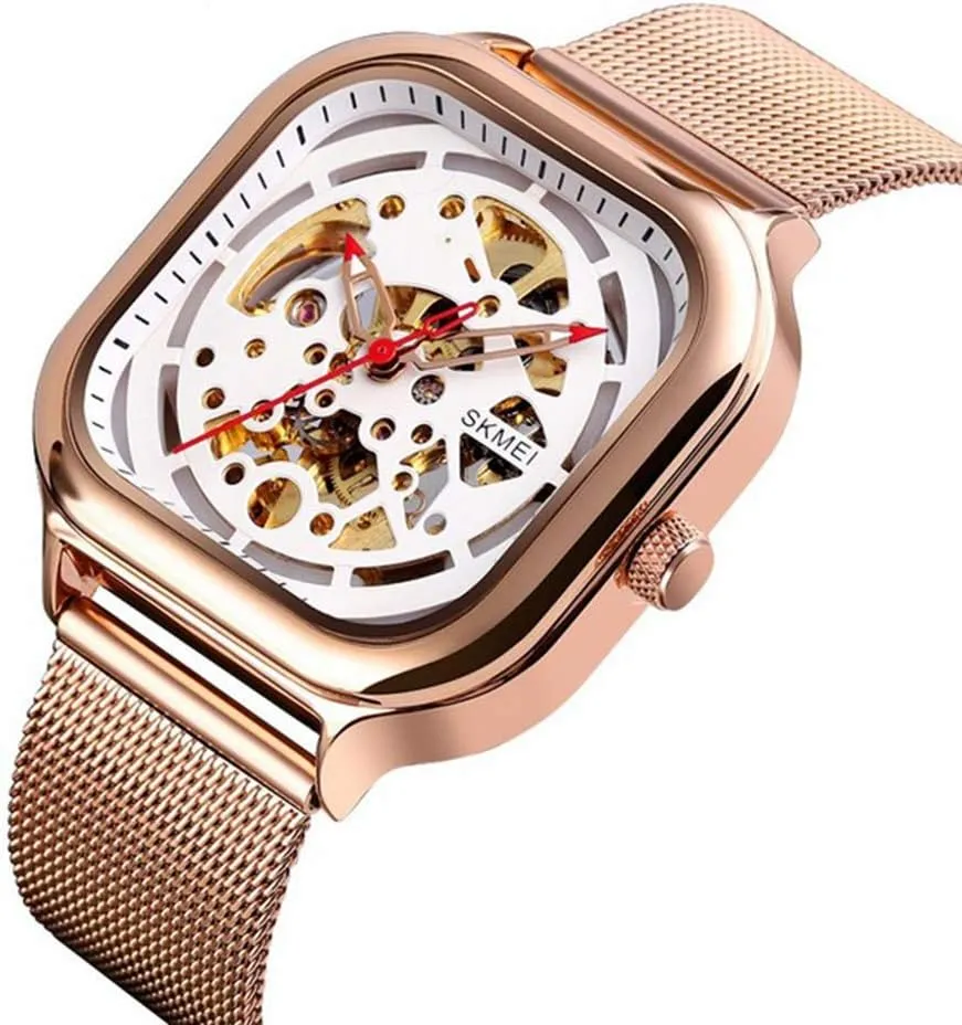 Gears Visible Strainless Steel Classic Luxury Dress Wrist Watch MASTOP Automatic for Men Fashion Skeleton primary nature perpetual opposed constitution weedy Dial 