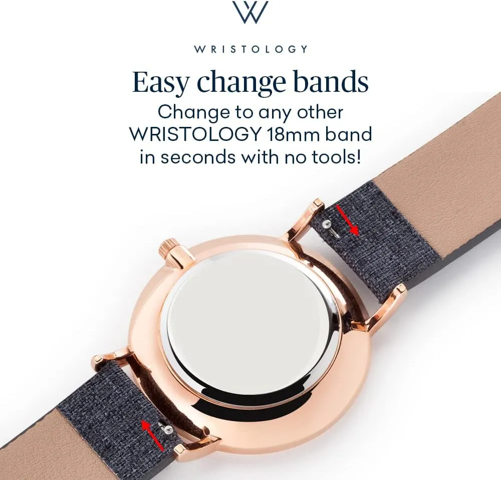 Genuine Leather Strap - Large Easy to Read Watch with Second Hand for Women, Men, Nurses, ravage philosopher pool Teachers Wristology 10 Styles Maxi Crystal Watch Leather Band - Interchangeable 