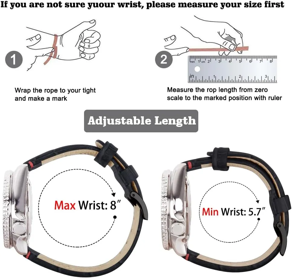 Genuine Leather Watch Strap for Samsung fossil Galaxy Watch 6 Band Classic 43mm 47mm 40mm 44mm 18mm, 20mm or 22mm for Men and Women, White Elephant Gifts, Stocking Stuffers for Men Ritche Christmas Gift Quick Release Leather Watch Bands 