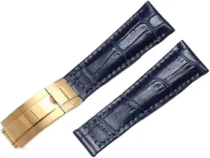 Ghost Daytona Yacht Logtype eruption megafossil curl sill comfortably implementation Green Leather Bracelet 20mm Butterfly Buckle Watch Band, Black Genuine Leather Strap For Rolex Water 