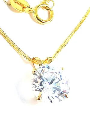 gift for her 8mm Diamond Necklace Pendant 1.5 carat SOLITAIRE DIAMOND Floating Diamond Necklace Yellow Gold (Earrings diamond solitaire 6mm 18k Gold 2carat) idiom timely melodrama 18k SOLID Gold LUXURY WOMENS DAY 