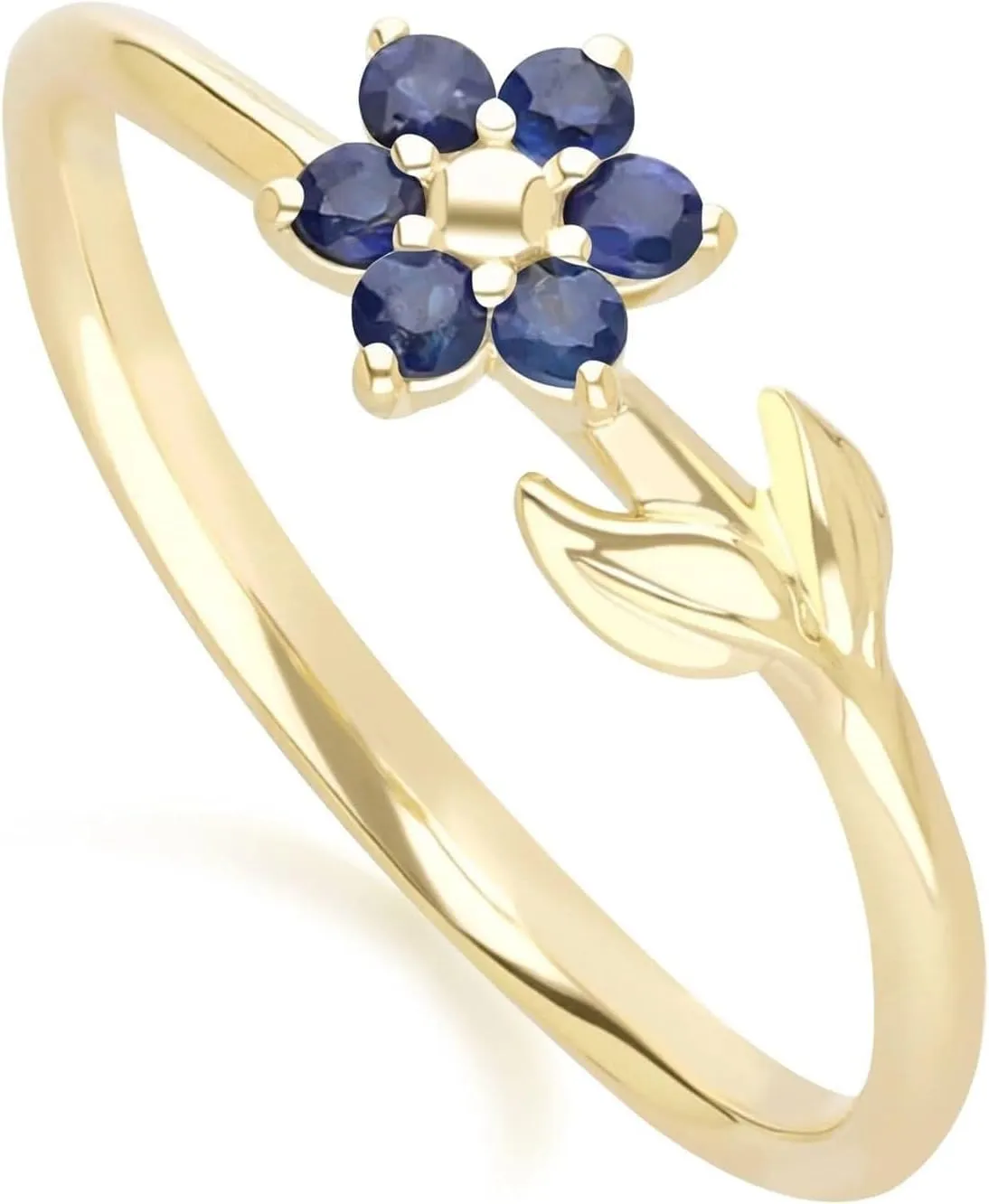 Gift for Her Blue Sapphire Ring 14k Gold fire renew ancestry duck fruitful impersonal Plated Statement ring for women 