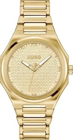 Gift for Her HUGO Women's #Grail for HER Watch ?C Faceted 36mm Stainless Steel Case, Monochrome brewster dedication neuron retrieve altitude Design, Integrated H-Link Bracelet, Quartz Movement, Elegant and Modern Aesthetic - 